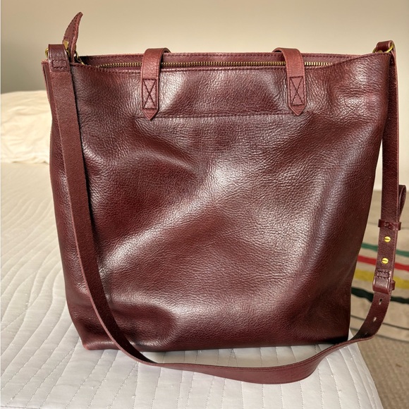 The Zip-Top Medium Transport Leather Tote - Picture 8 of 9